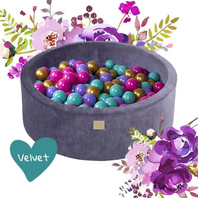 Piscina de Bolas Velvet Cinza Escuro
